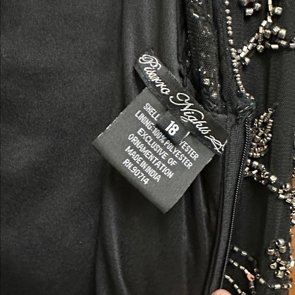 Pisarro Nights Beaded Mesh Column Gown Dress Size 18 - Picture 8 of 11